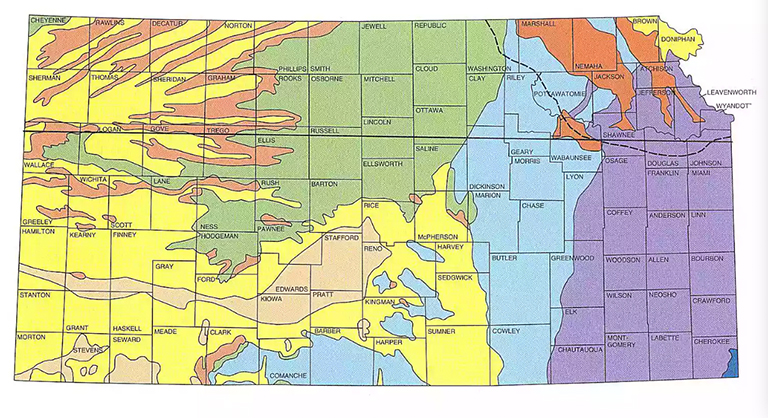 堪萨斯州地质图
