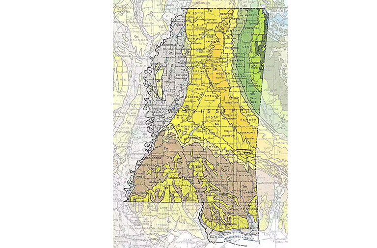 密西西比州地质图