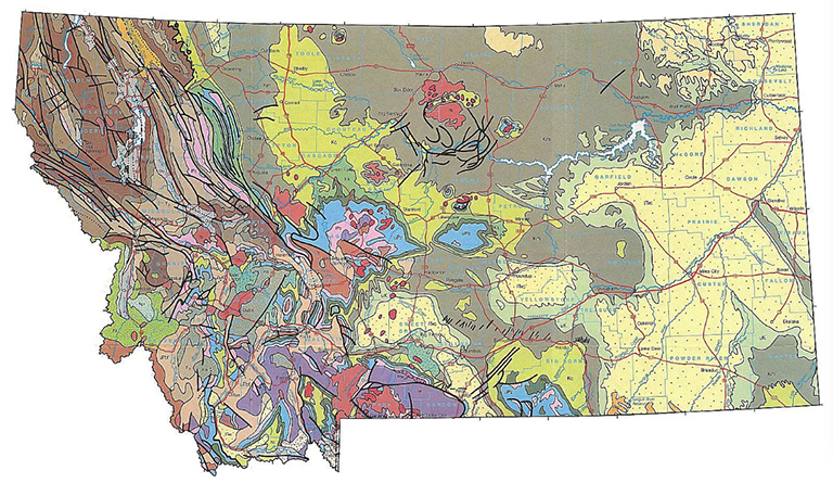 蒙大拿州地质图