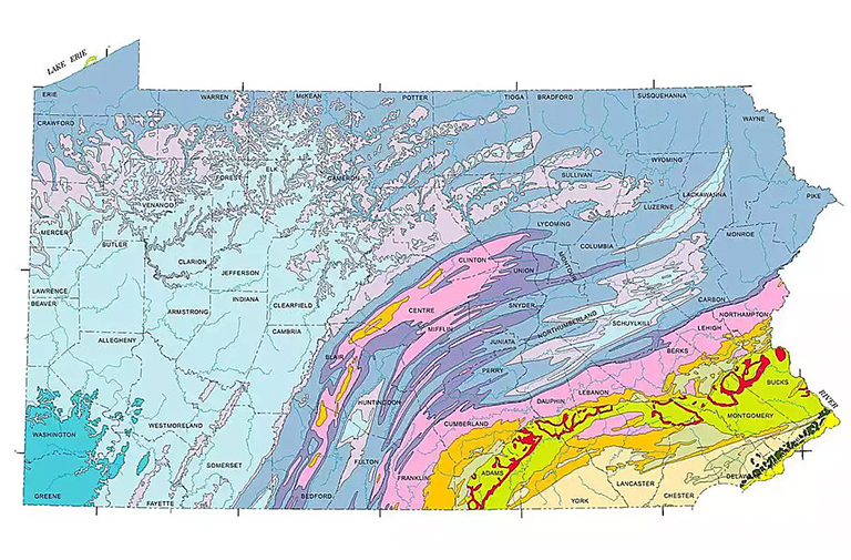 宾夕法尼亚州地质图