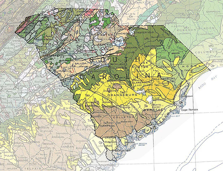 南卡罗来纳州地质图