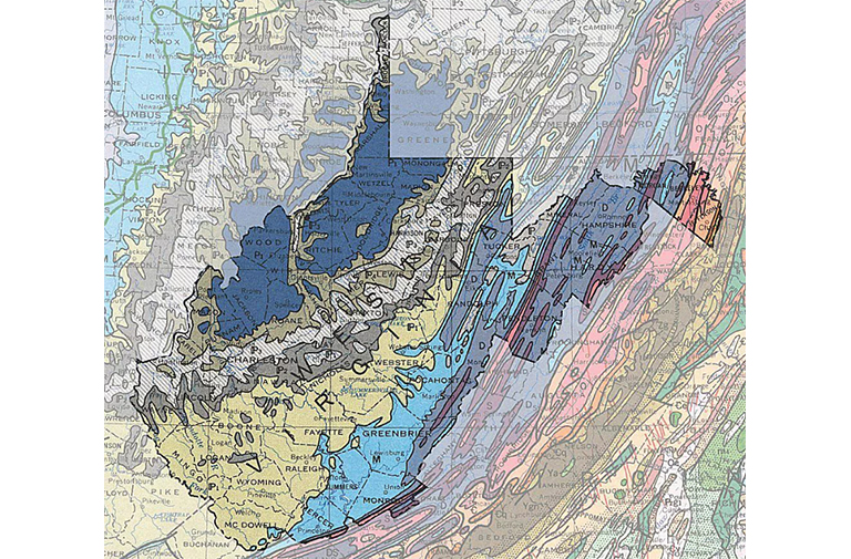 西弗吉尼亚州地质图