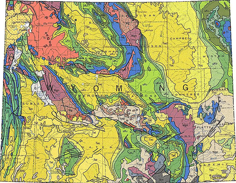 怀俄明州地质图