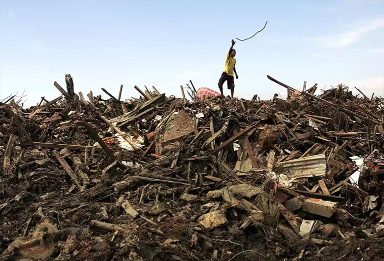 印度尼西亚班达亚齐的海啸破坏